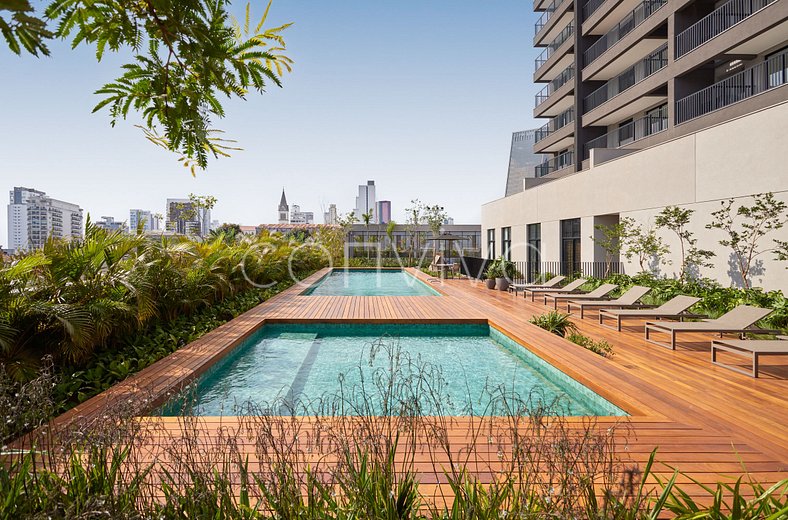 FEP166 Studio with spacious balcony at Pinheiros